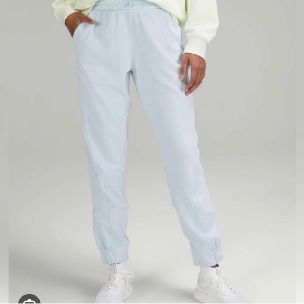 Lululemon limited edition blue brushed softstreme ribbed high rise joggers pants